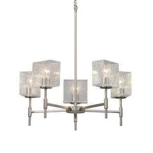 Justice Designs - FSN-8410-55-SEED-NCKL - Five Light Chandelier - Fusion - Brushed Nickel