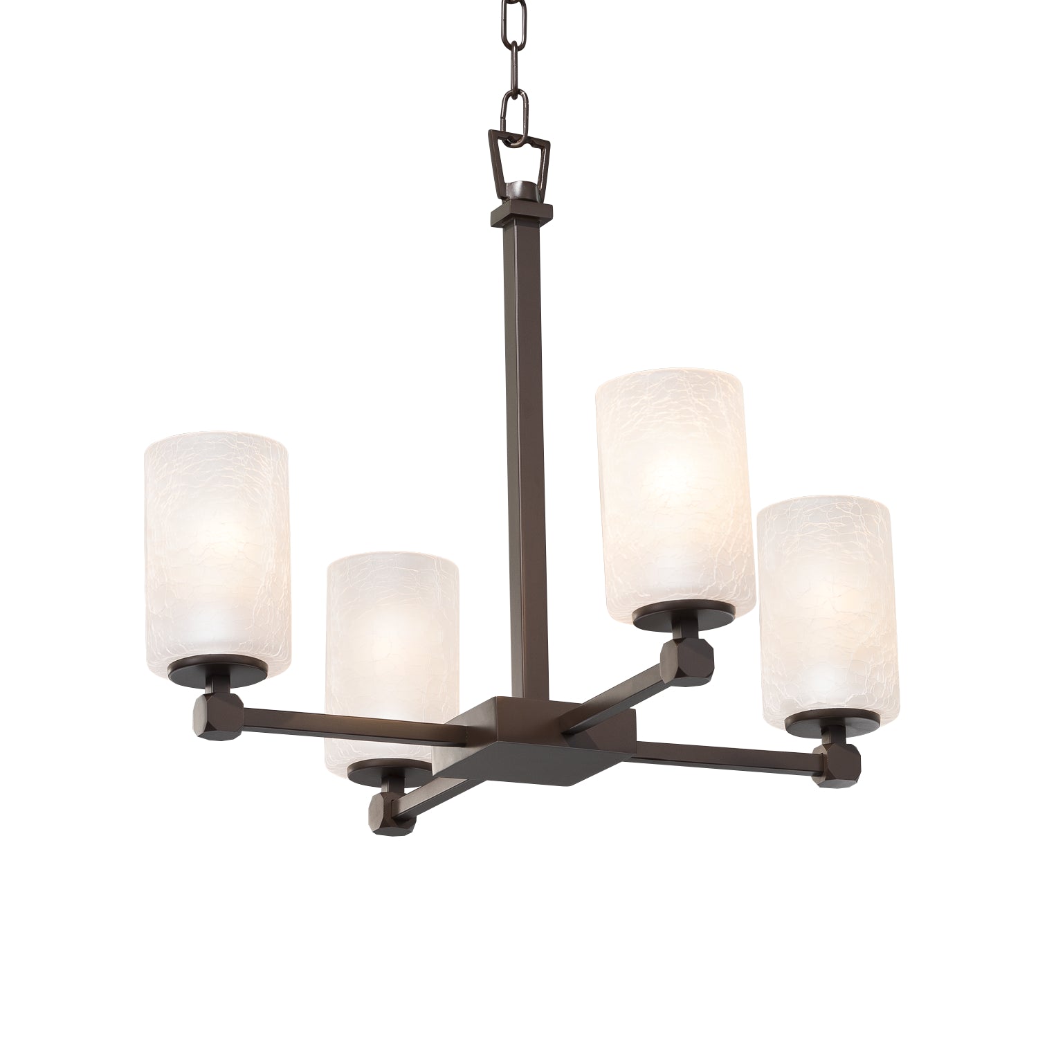 Justice Designs - FSN-8420-10-FRCR-DBRZ - Four Light Chandelier - Fusion - Dark Bronze