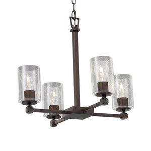 Justice Designs - FSN-8420-10-SEED-DBRZ - Four Light Chandelier - Fusion - Dark Bronze