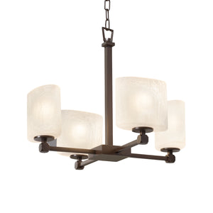 Justice Designs - FSN-8420-30-FRCR-DBRZ - Four Light Chandelier - Fusion - Dark Bronze