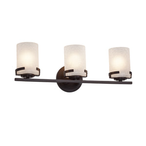 Justice Designs - FSN-8453-10-FRCR-DBRZ - Three Light Bath Bar - Fusion - Dark Bronze