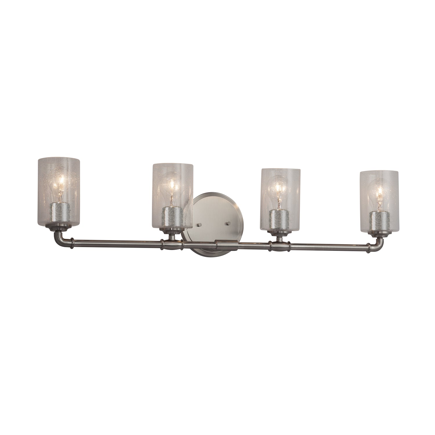 Justice Designs - FSN-8464-10-SEED-NCKL - Four Light Bath Bar - Fusion - Brushed Nickel