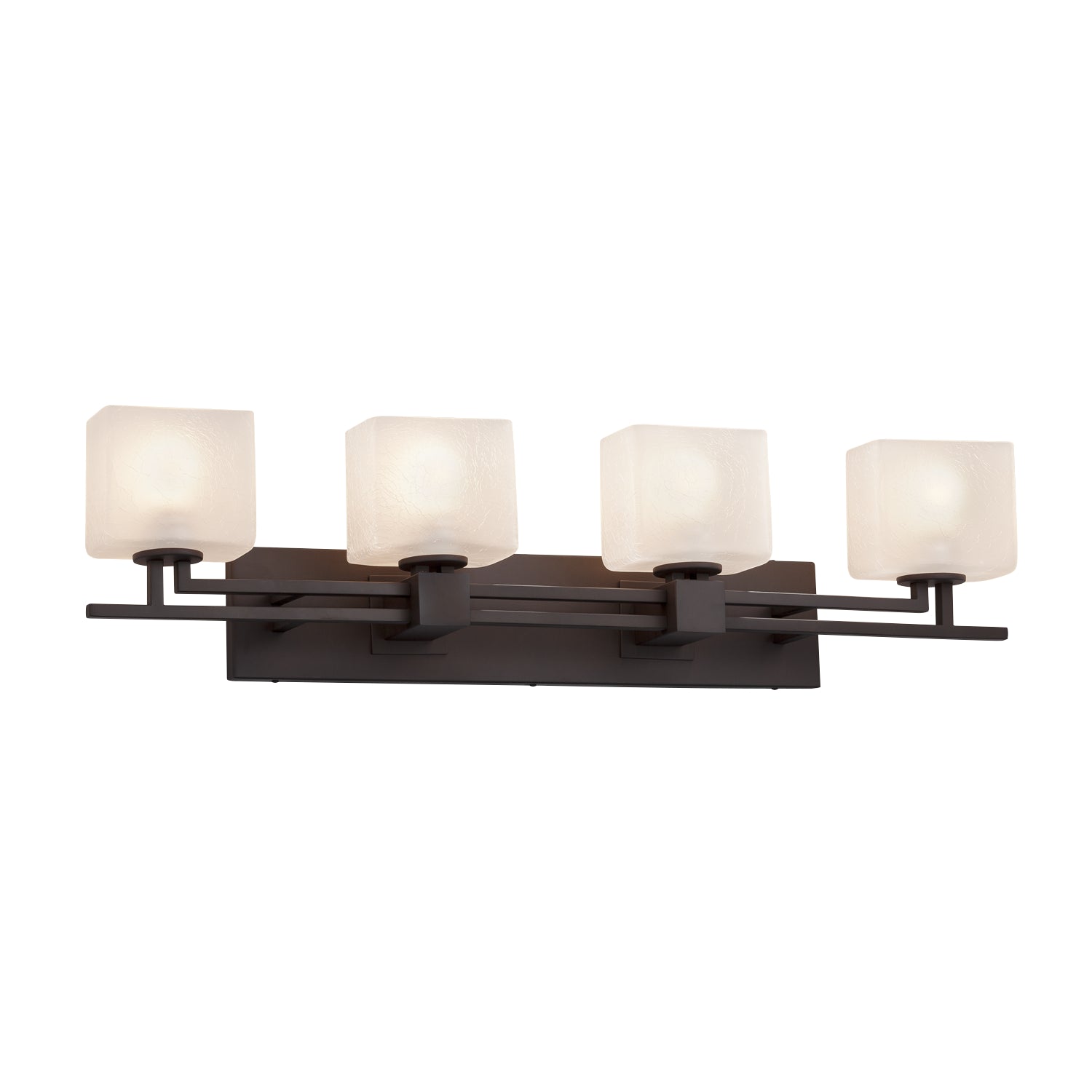 Justice Designs - FSN-8704-55-FRCR-DBRZ - Four Light Bath Bar - Fusion - Dark Bronze