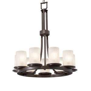 Justice Designs - FSN-8766-10-FRCR-DBRZ - Nine Light Chandelier - Fusion - Dark Bronze