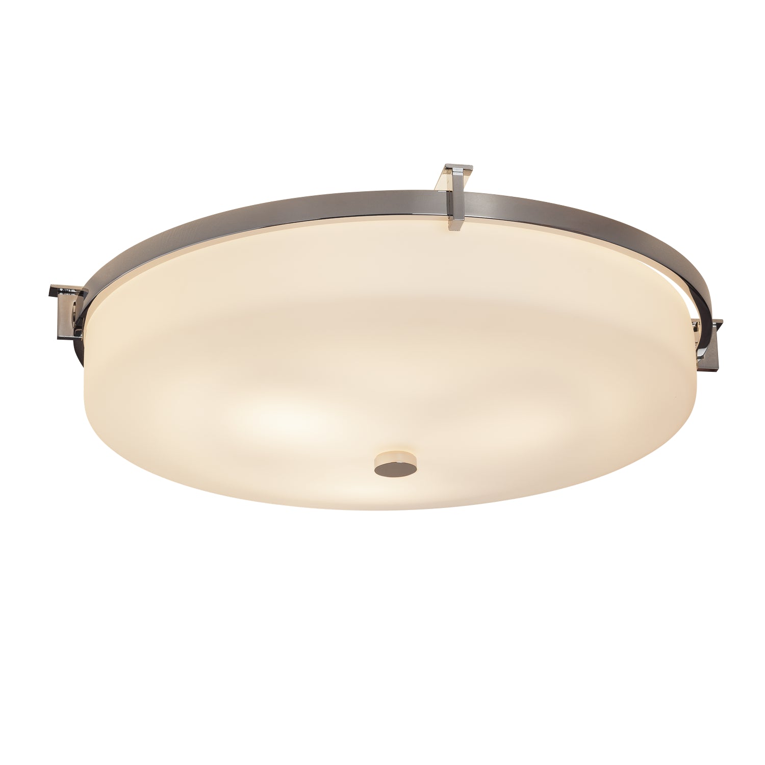 Justice Designs - FSN-8987-OPAL-CROM - Three Light Flush-Mount - Fusion - Polished Chrome