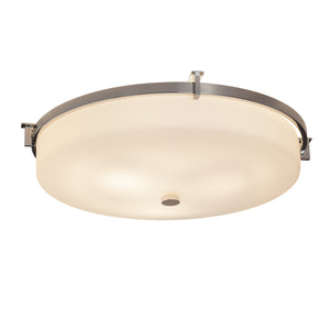 Justice Designs - FSN-8987-OPAL-CROM - Three Light Flush-Mount - Fusion - Polished Chrome