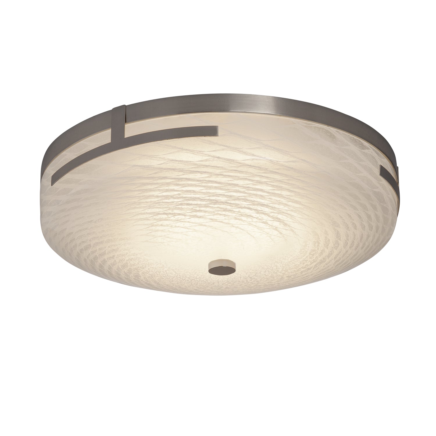 Justice Designs - FSN-8995-WEVE-NCKL - LED Flush-Mount - Fusion - Brushed Nickel