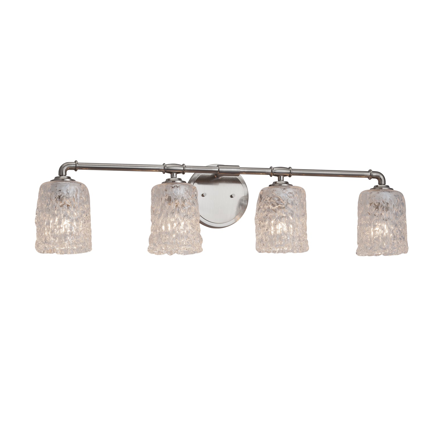 Justice Designs - GLA-8464-16-CLRT-NCKL - Four Light Bath Bar - Veneto Luce - Brushed Nickel