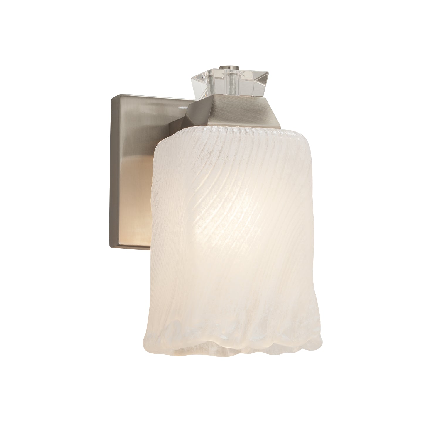 Justice Designs - GLA-8471-16-WTFR-NCKL - One Light Wall Sconce - Veneto Luce - Brushed Nickel