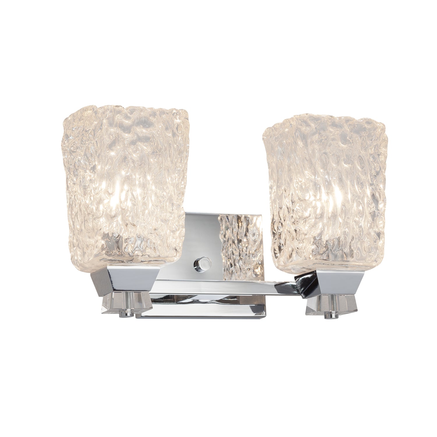 Justice Designs - GLA-8472-26-CLRT-CROM - Two Light Bath Bar - Veneto Luce - Polished Chrome