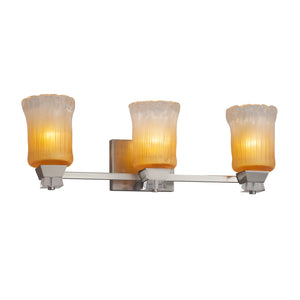 Justice Designs - GLA-8473-16-GLDC-NCKL - Three Light Bath Bar - Veneto Luce - Brushed Nickel