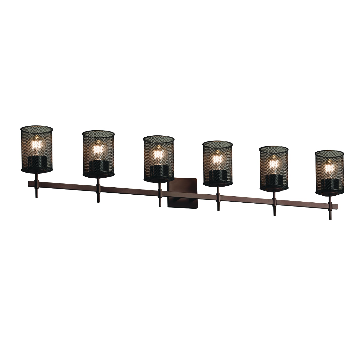 Justice Designs - MSH-8416-10-DBRZ - Six Light Bath Bar - Wire Mesh - Dark Bronze