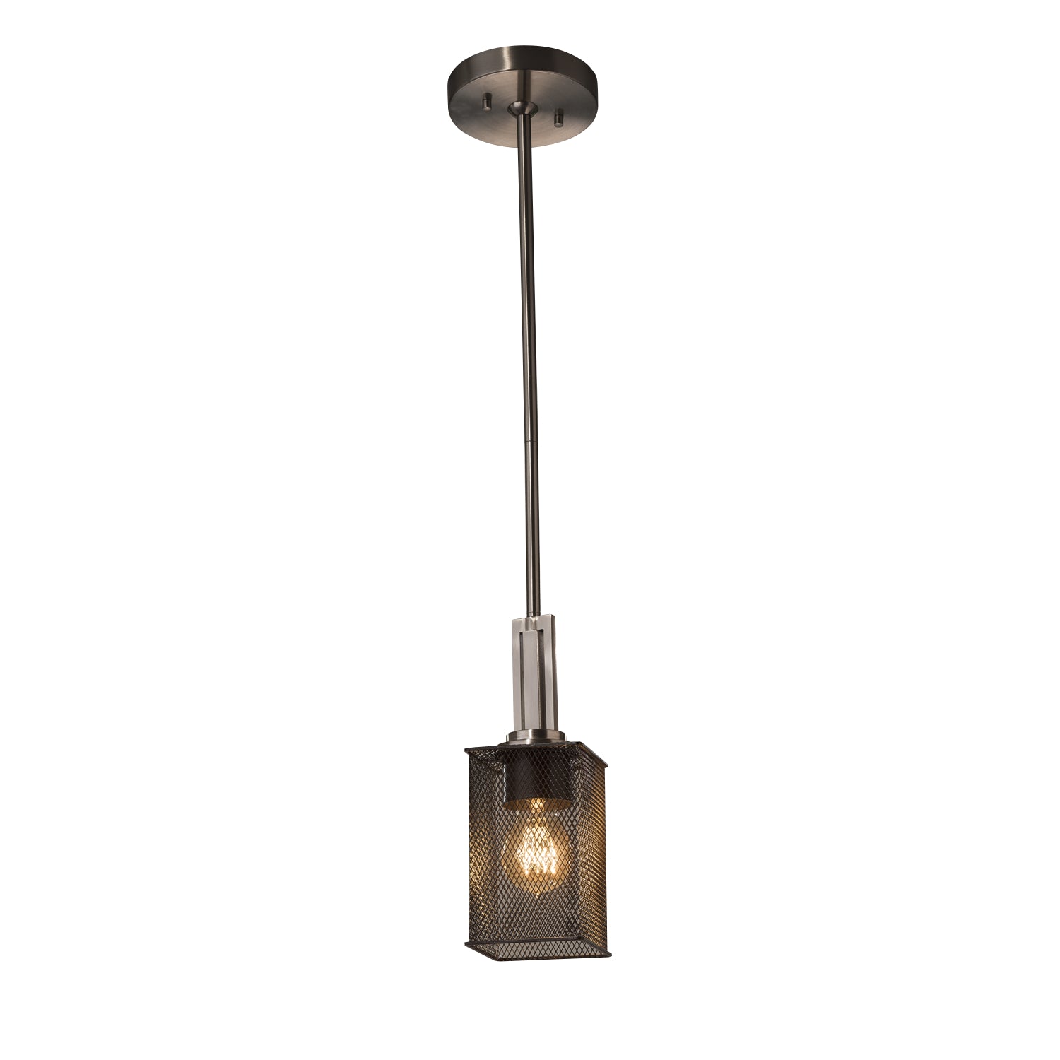 Justice Designs - MSH-8445-15-NCKL - One Light Pendant - Wire Mesh - Brushed Nickel