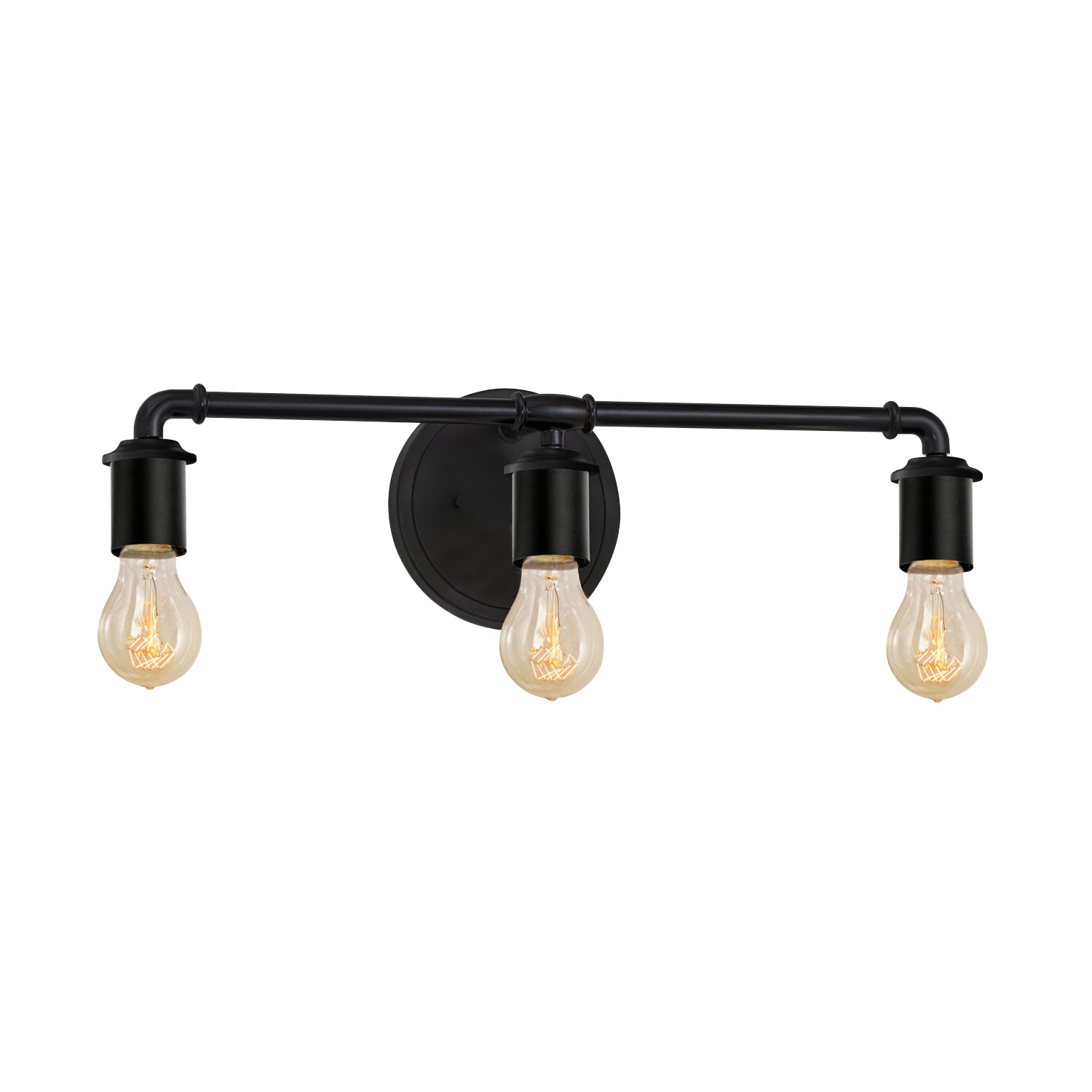 Justice Designs - NSH-8463-MBLK - Three Light Bath Bar - No Shade Material - Matte Black