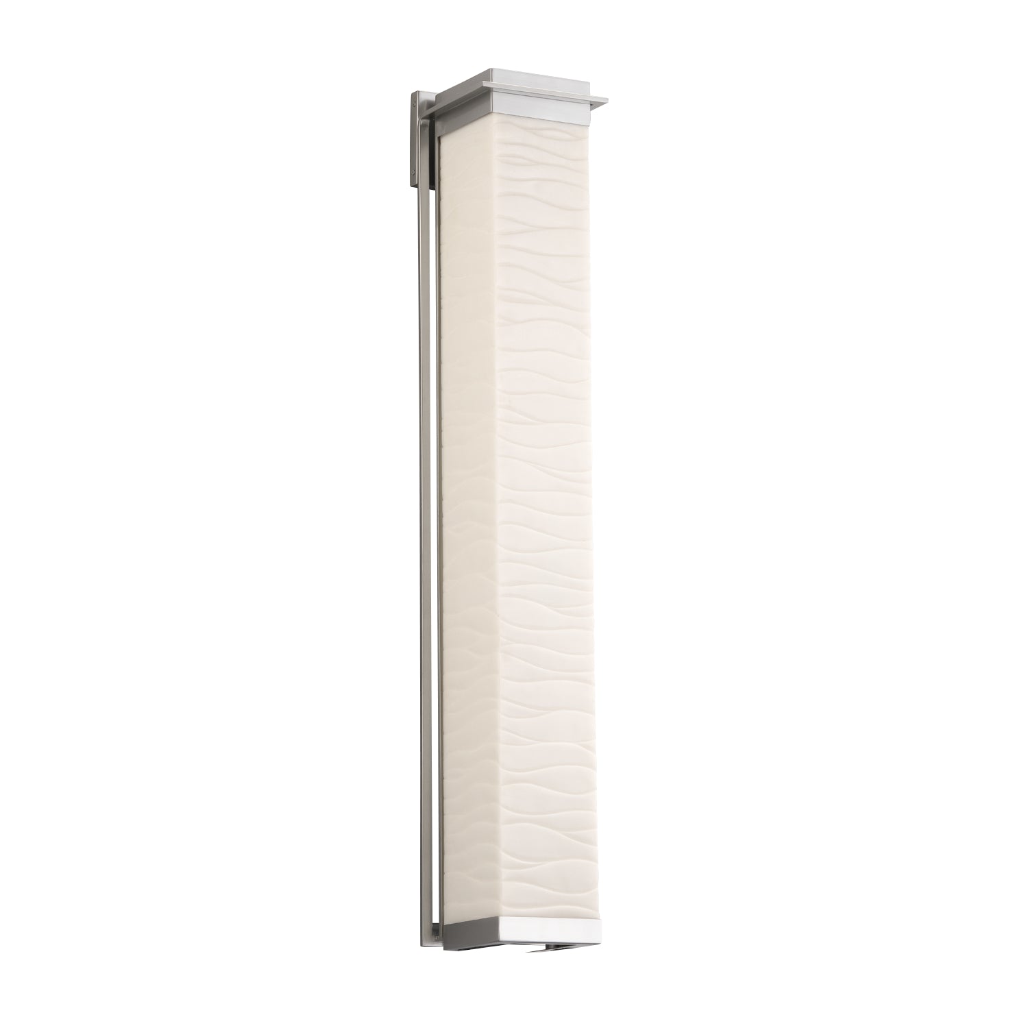 Justice Designs - PNA-7547W-WAVE-NCKL - LED Outdoor Wall Sconce - Porcelina - Brushed Nickel