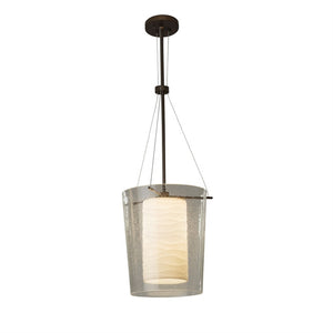 Justice Designs - PNA-8010-WAVE-DBRZ - One Light Pendant - Porcelina - Dark Bronze