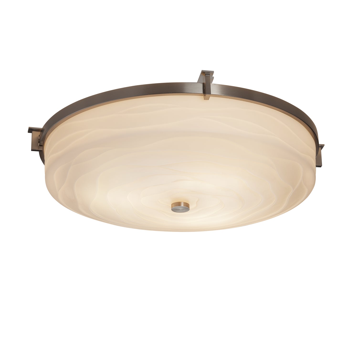 Justice Designs - PNA-8988-WAVE-NCKL - LED Flush-Mount - Porcelina - Brushed Nickel