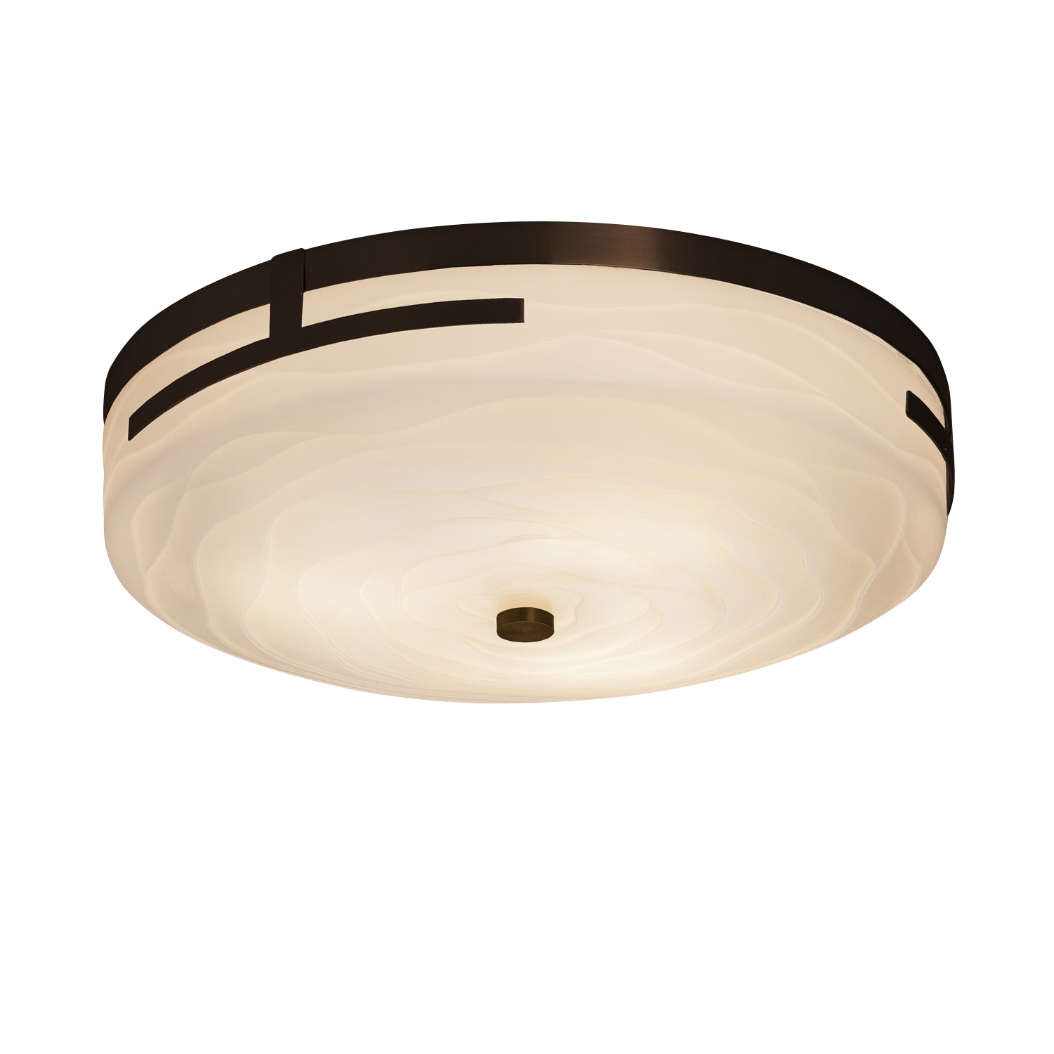 Justice Designs - PNA-8998-WAVE-DBRZ - LED Flush-Mount - Porcelina - Dark Bronze