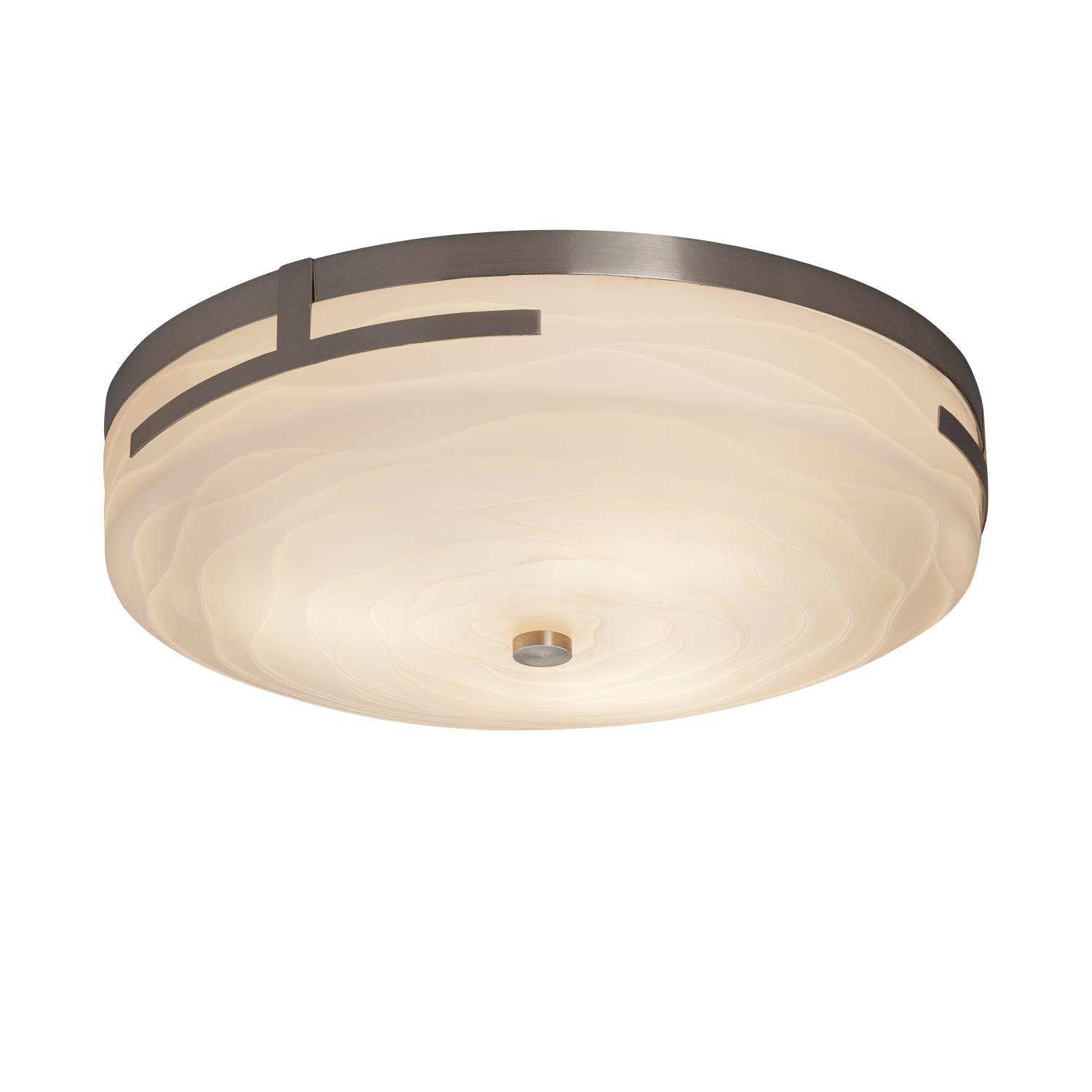 Justice Designs - PNA-8998-WAVE-NCKL - LED Flush-Mount - Porcelina - Brushed Nickel