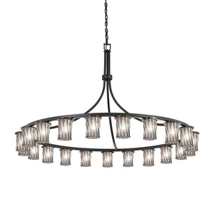 Justice Designs - WGL-8736-10-SWCB-MBLK - 21 Light Chandelier - Wire Glass - Matte Black