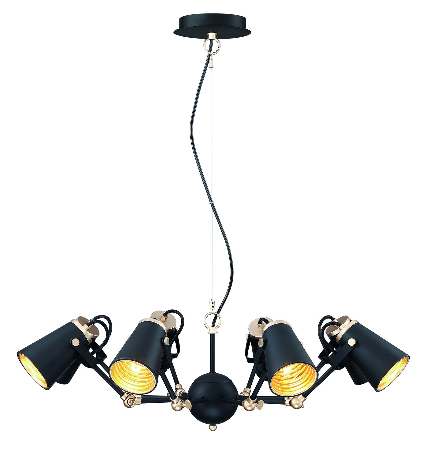 Arnsberg - 308800832 - Eight Light Pendant - Edward - Black / Gold