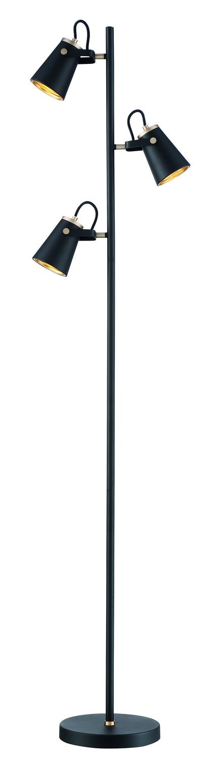 Arnsberg - 408800332 - Three Light Floor Lamp - Edward - Black/Brass