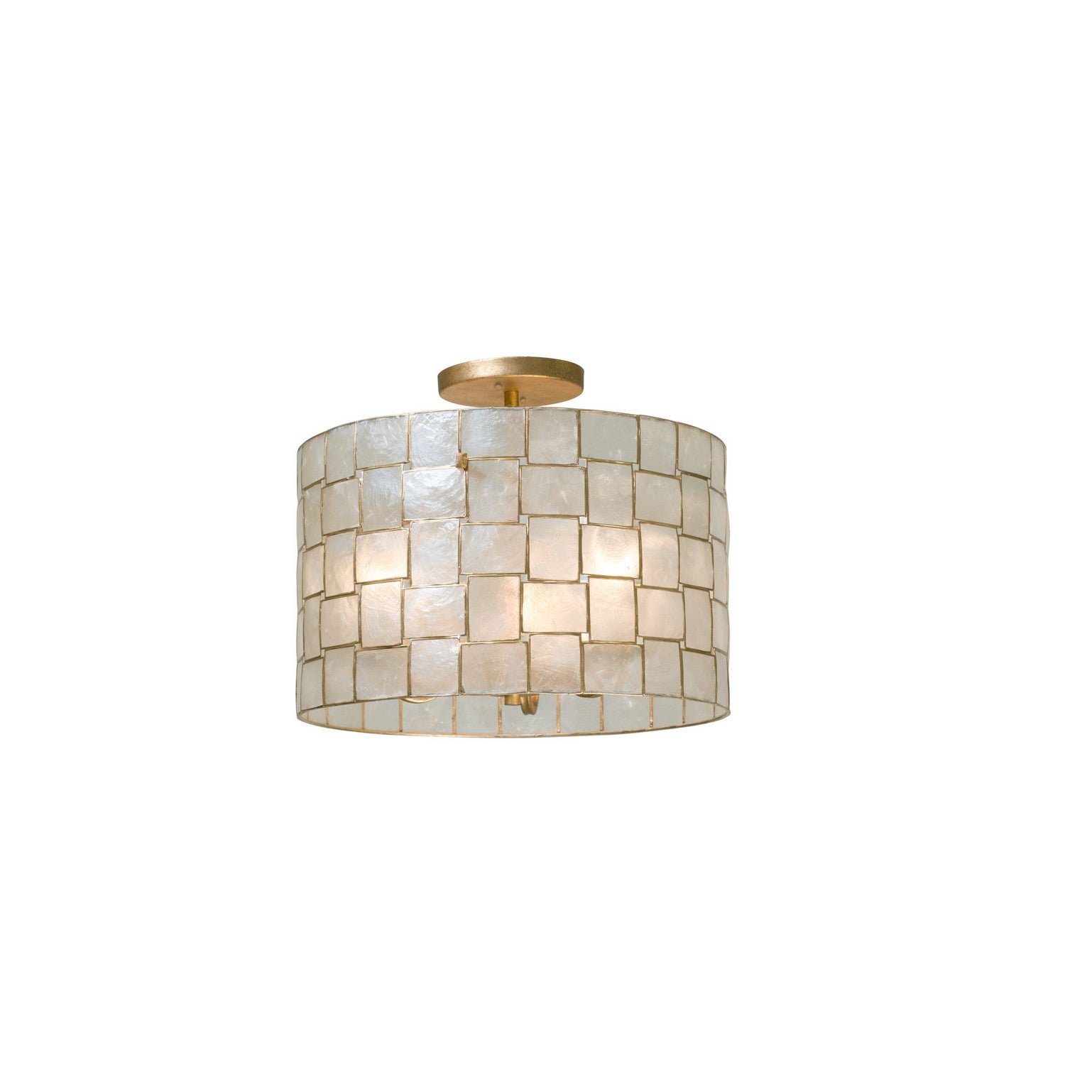 Kalco - 505840OL - Three Light Semi Flush Mount - Roxy - Oxidized Gold Leaf