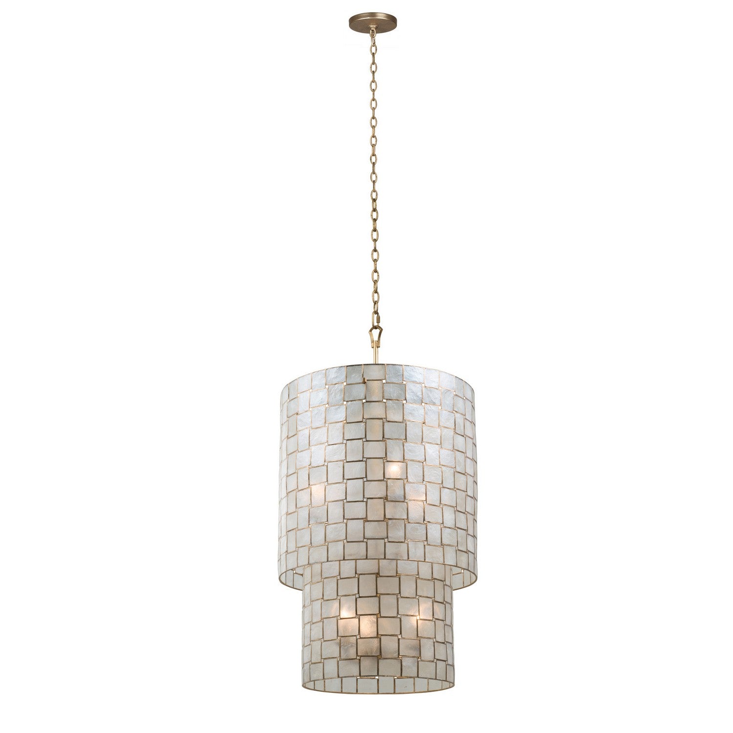 Kalco - 505850OL - Six Light Foyer Pendant - Roxy - Oxidized Gold Leaf