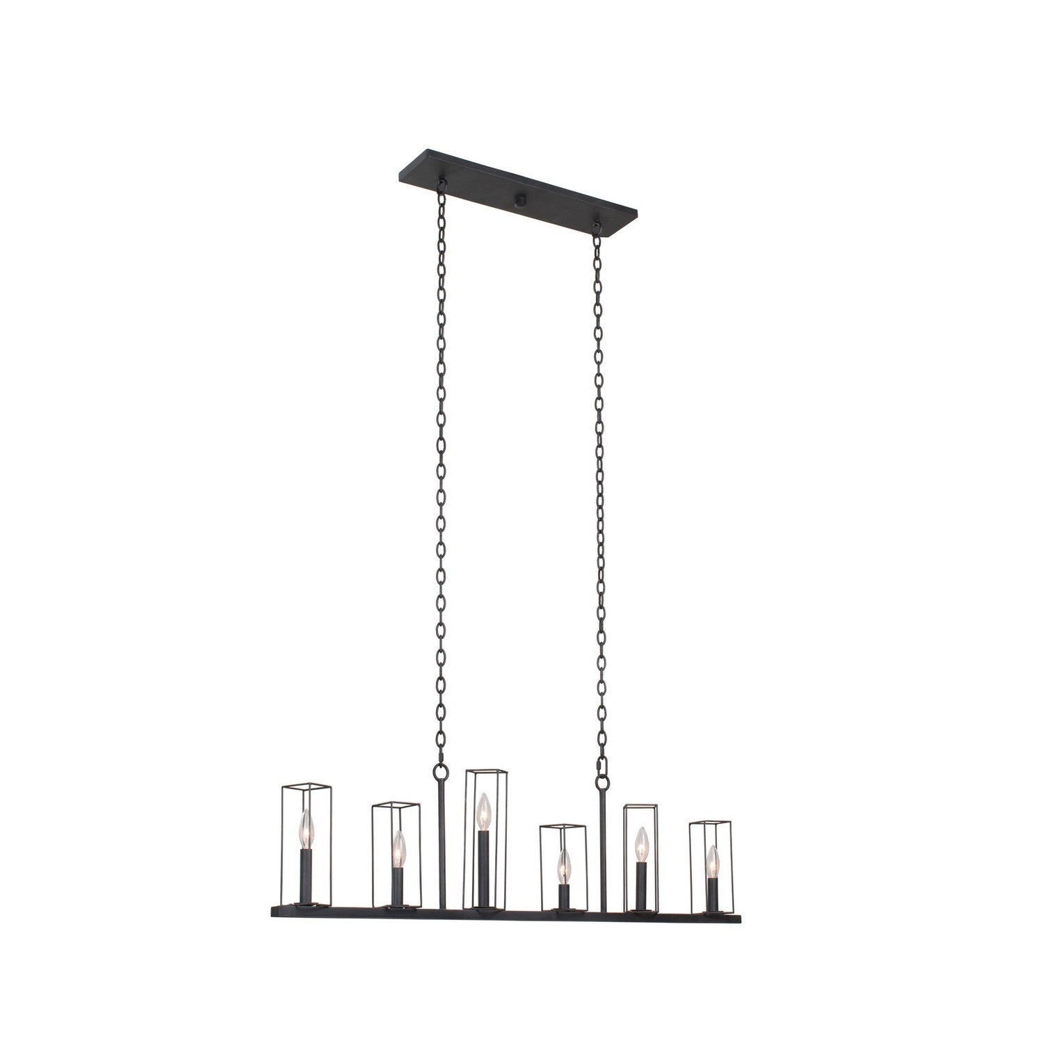 Kalco - 507760BI - Six Light Island Pendant - Allston - Black Iron