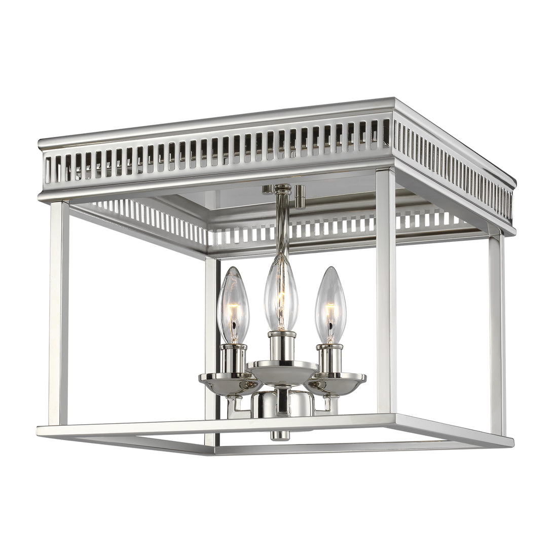 Visual Comfort Studio - FM521PN - Three Light Flush Mount - Woodruff - Polished Nickel