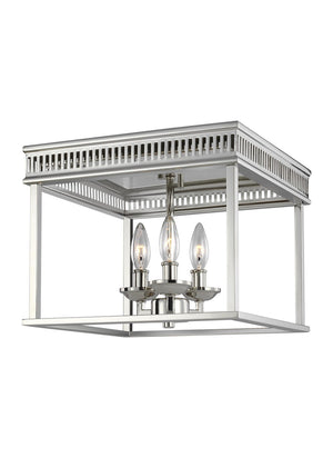 Visual Comfort Studio - FM521PN - Three Light Flush Mount - Woodruff - Polished Nickel