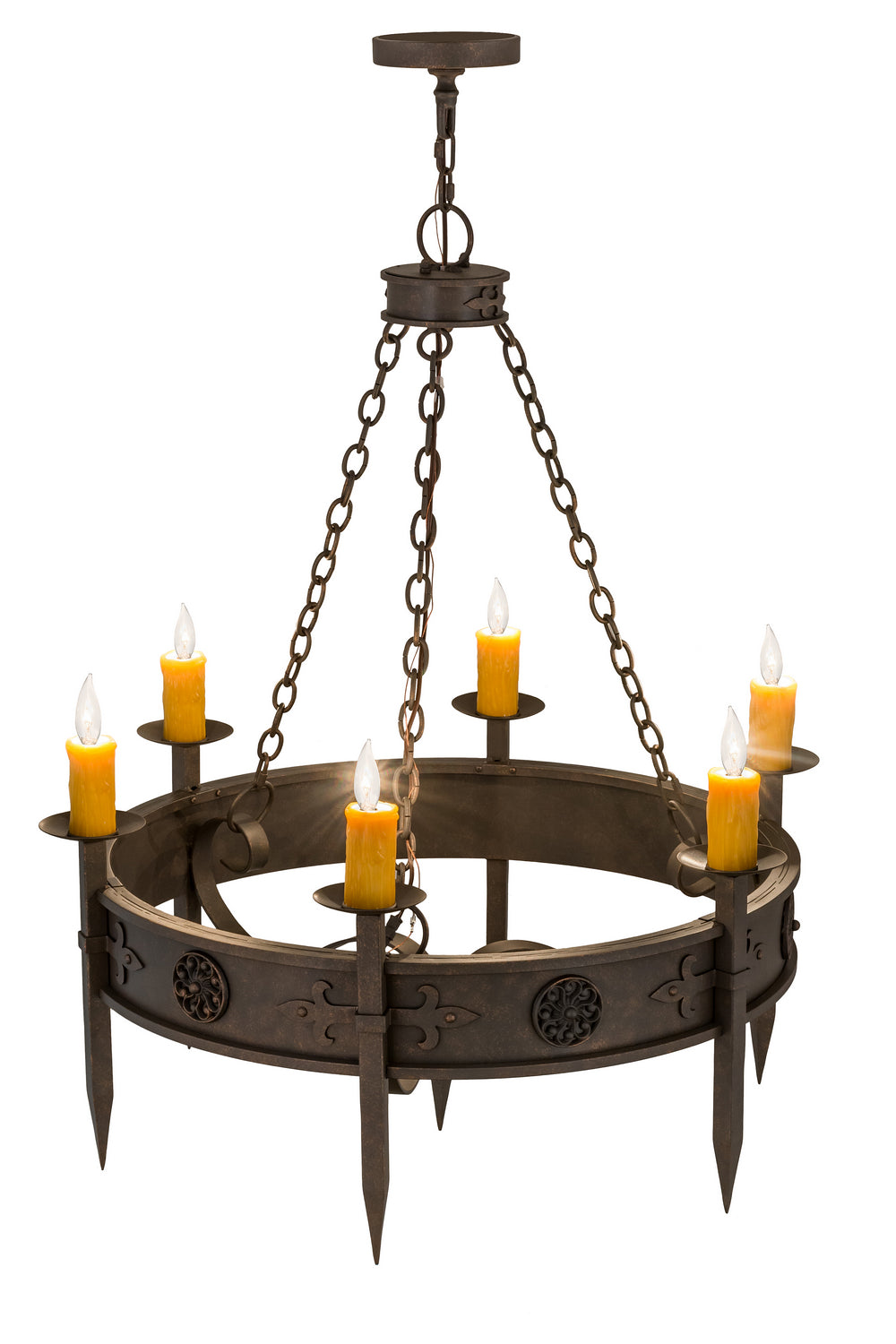 Meyda Tiffany - 115167 - Six Light Chandelier - Calandra - Gilded Tobacco