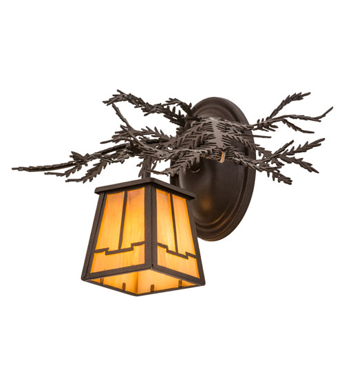 Meyda Tiffany - 170878 - One Light Wall Sconce - Pine Branch - Cafe Noir