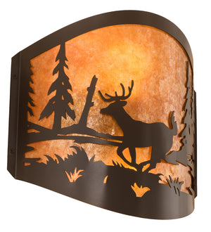 Meyda Tiffany - 188367 - Two Light Wall Sconce - Deer At Lake - Timeless Bronze