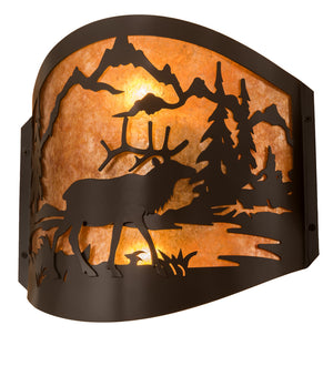 Meyda Tiffany - 188369 - Two Light Wall Sconce - Elk At Lake - Timeless Bronze