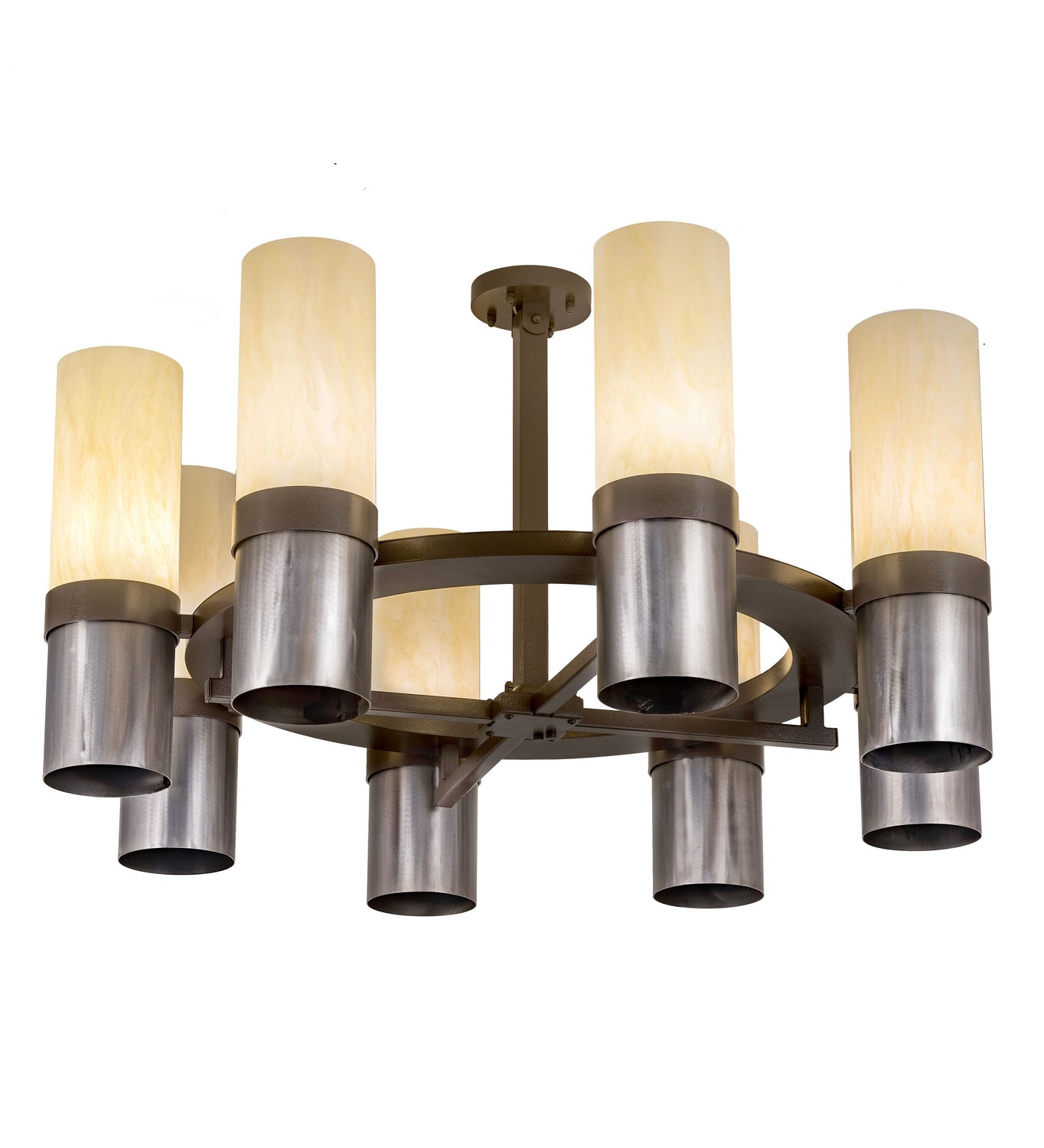 Meyda Tiffany - 198084 - Eight Light Chandelier - Farmington - Sofia Sepia & Industrial Steel