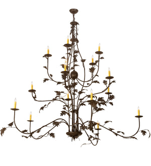 Meyda Tiffany - 198138 - 15 Light Chandelier - Oak Leaf - Cafe Noir