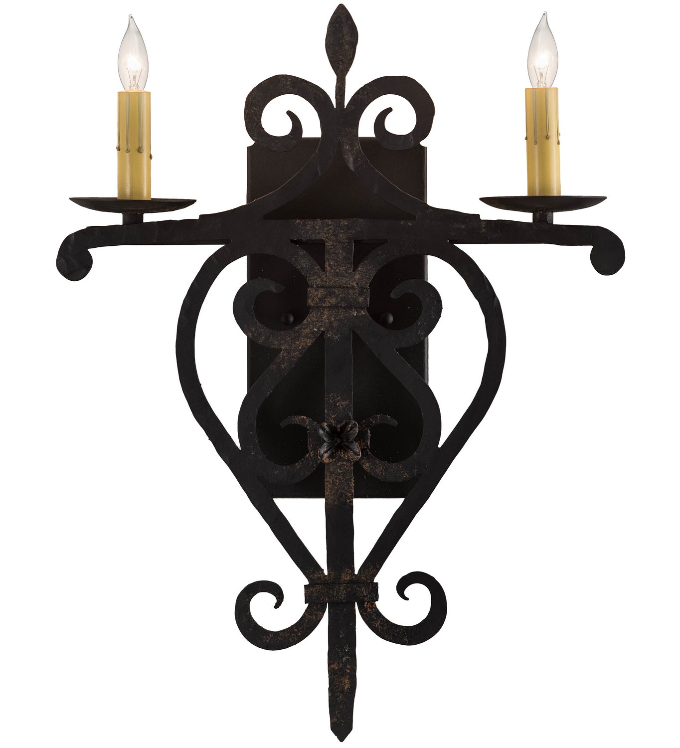 Meyda Tiffany - 198850 - Two Light Wall Sconce - Fleur De Lys - Julio Distressed