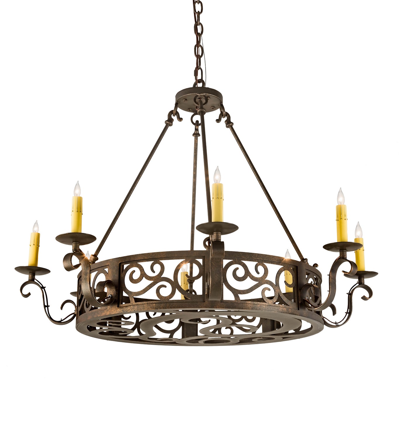 Meyda Tiffany - 200078 - Eight Light Chandelier - Delano - Gilded Tobacco