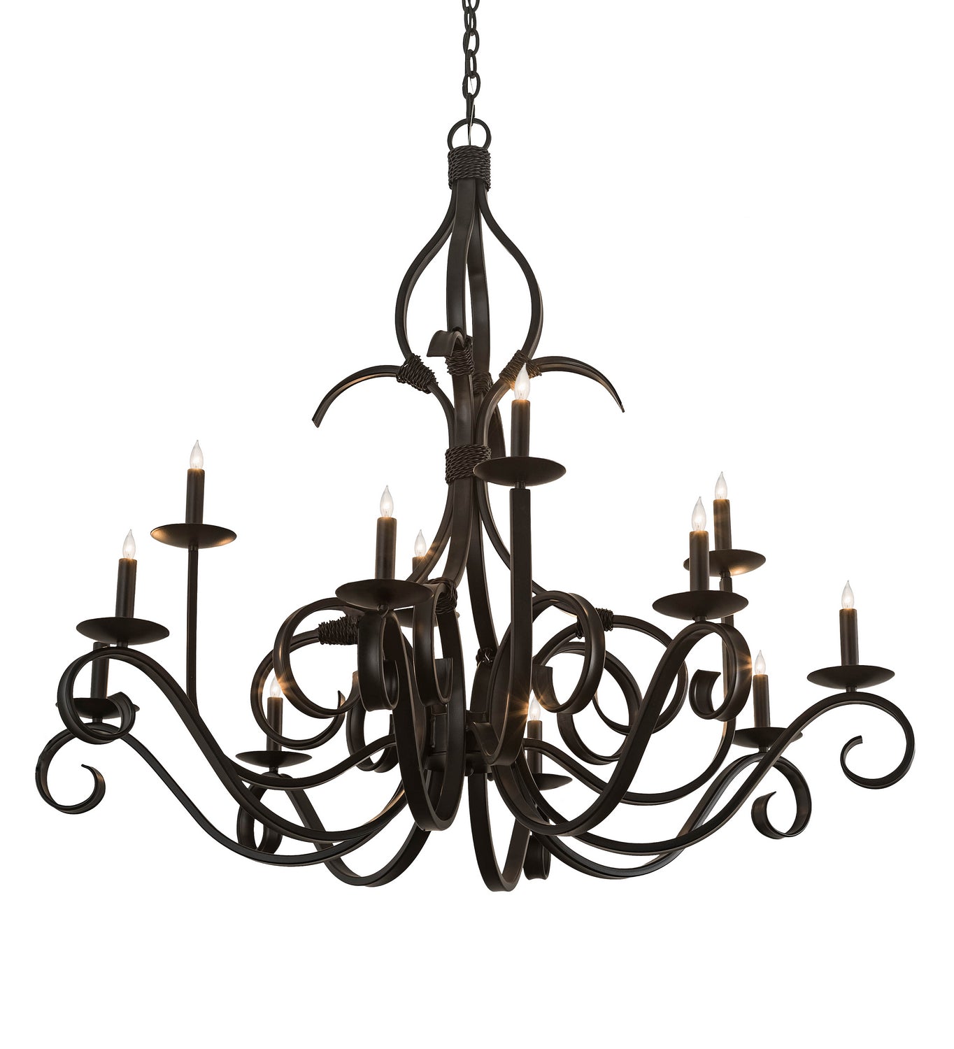 Meyda Tiffany - 202247 - 12 Light Chandelier - Cypress - Satin Black