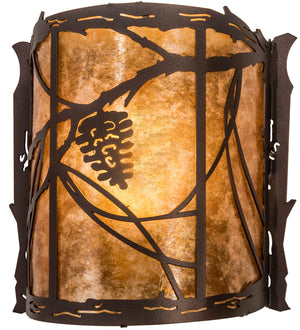 Meyda Tiffany - 200283 - One Light Wall Sconce - Whispering Pines - Mahogany Bronze