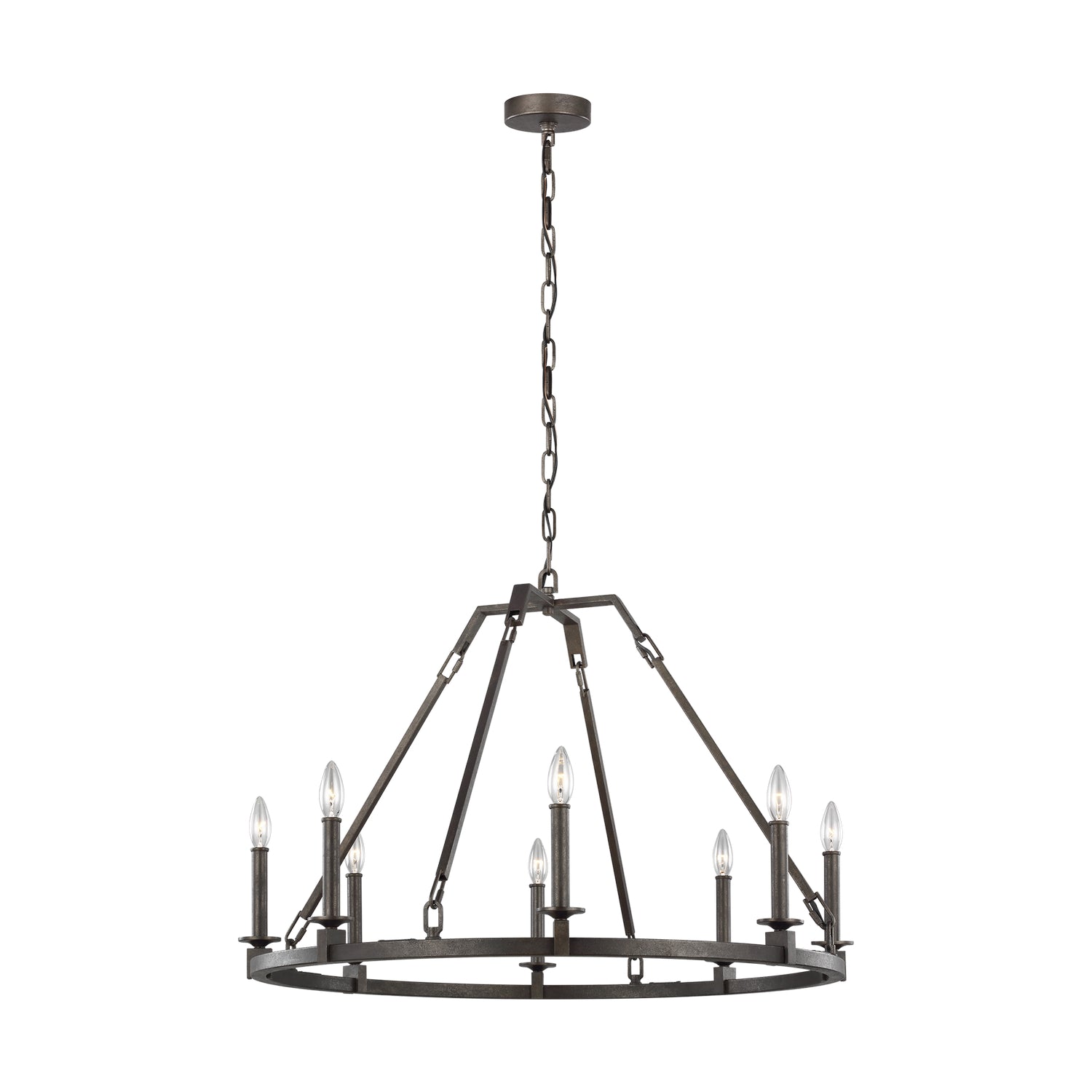 Visual Comfort Studio - F3214/8SMS - Eight Light Chandelier - Landen - Smith Steel