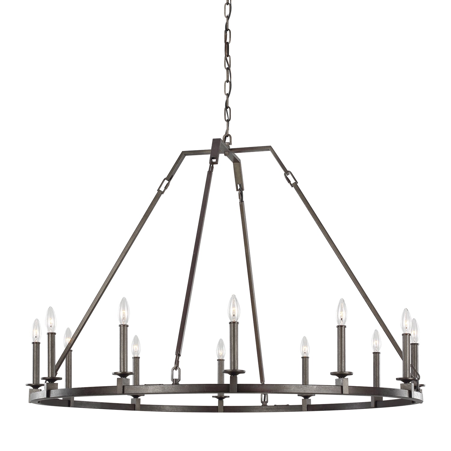 Visual Comfort Studio - F3216/12SMS - 12 Light Chandelier - Landen - Smith Steel