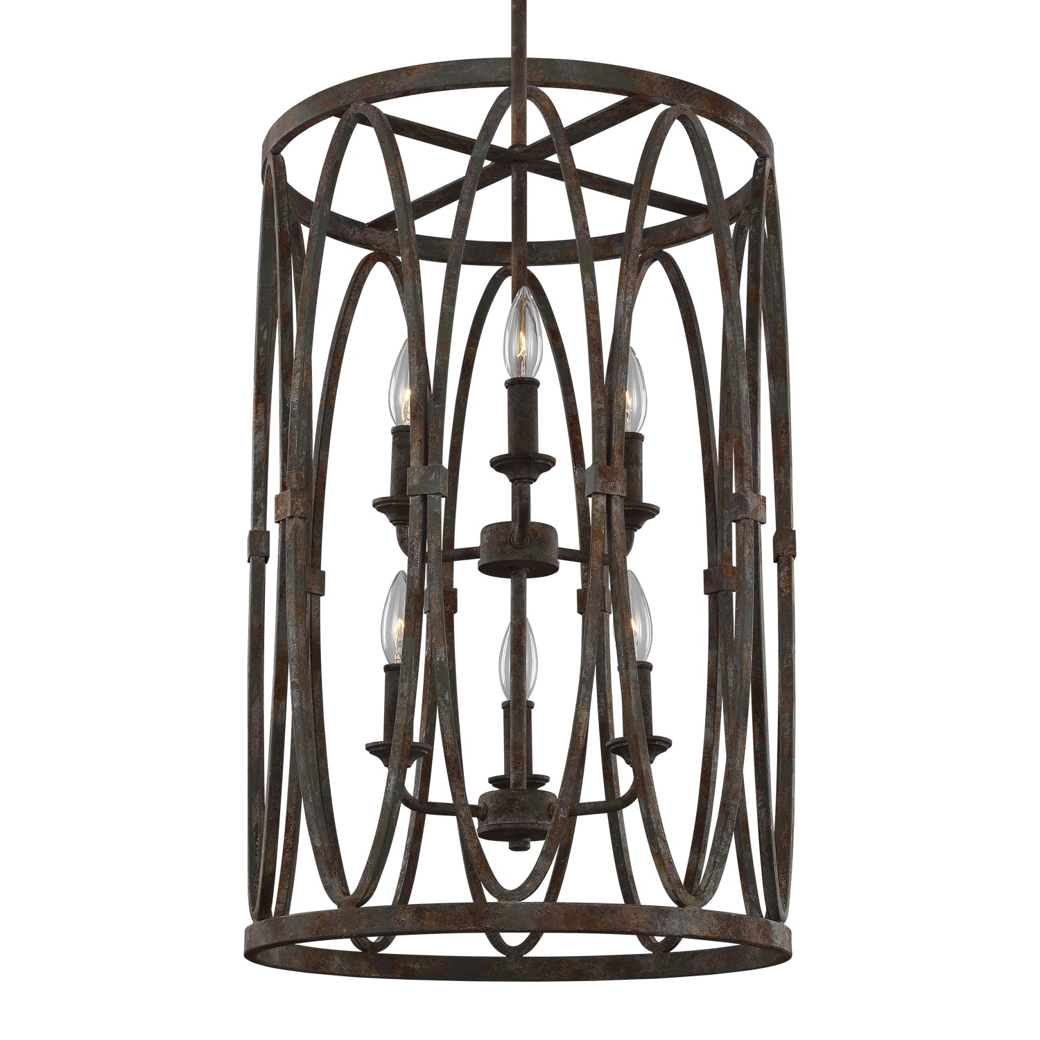 Visual Comfort Studio - F3223/6DA - Six Light Hanging Shade - Patrice - Deep Abyss