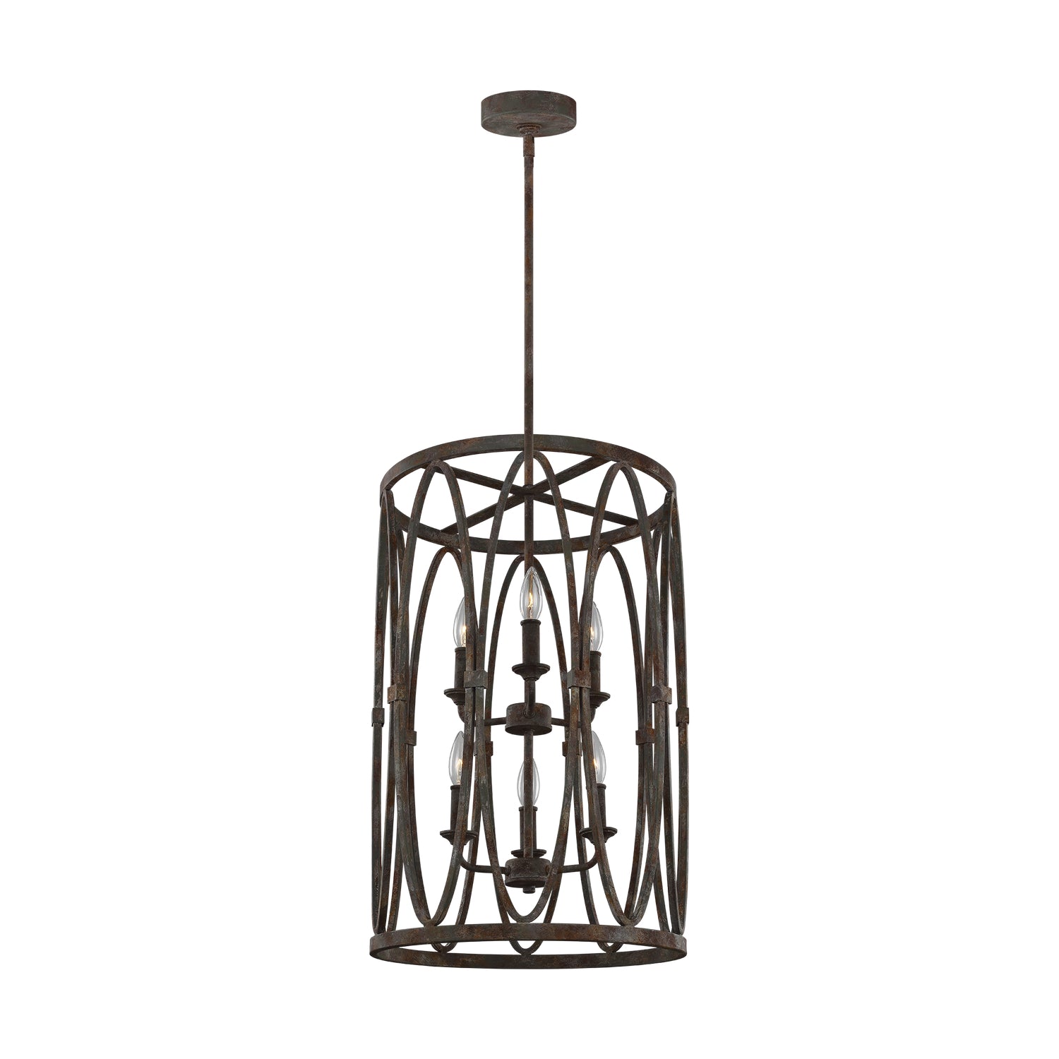 Visual Comfort Studio - F3223/6DA - Six Light Hanging Shade - Patrice - Deep Abyss