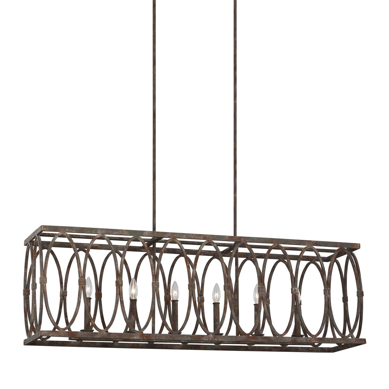 Visual Comfort Studio - F3224/6DA - Six Light Linear Chandelier - Patrice - Deep Abyss