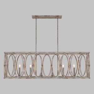 Visual Comfort Studio - F3224/6DA - Six Light Linear Chandelier - Patrice - Deep Abyss