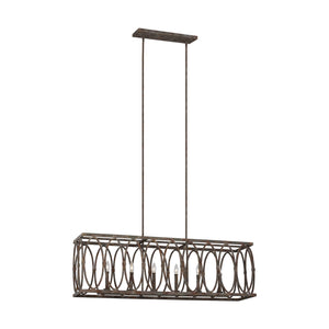 Visual Comfort Studio - F3224/6DA - Six Light Linear Chandelier - Patrice - Deep Abyss