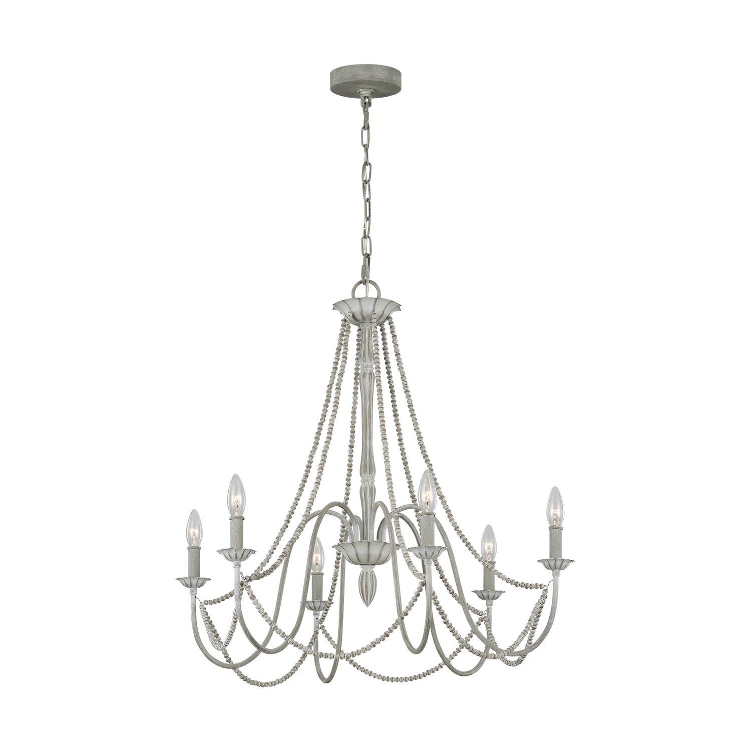 Visual Comfort Studio - F3240/6WGR - Six Light Chandelier - Maryville - Washed Grey