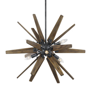 Visual Comfort Studio - F3257/6DWZ/WOW - Six Light Chandelier - Thorne - Dark Weathered Zinc / Weathered Oak